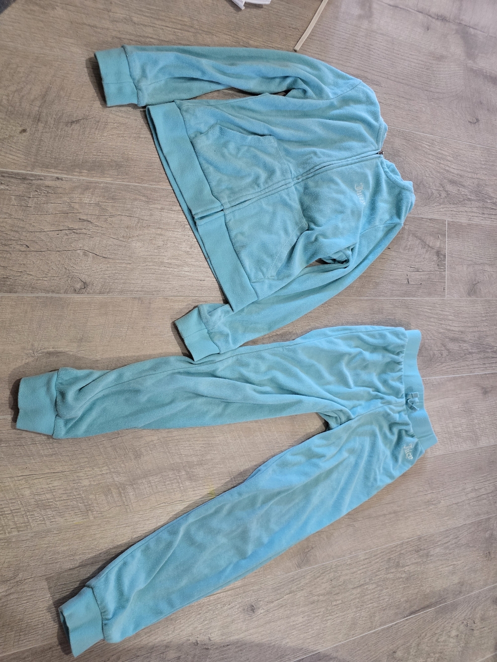 Juicy Couture Light Blue Velour Track Jacket & Joggers Set - Kids